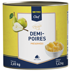 METRO Chef Demi-poires au sirop léger en boîte 3/1 soit 2.5 kg