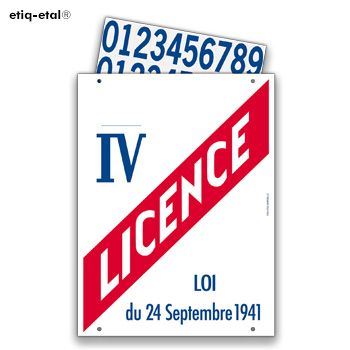 Plaque Licence 4 15 x 20 cm