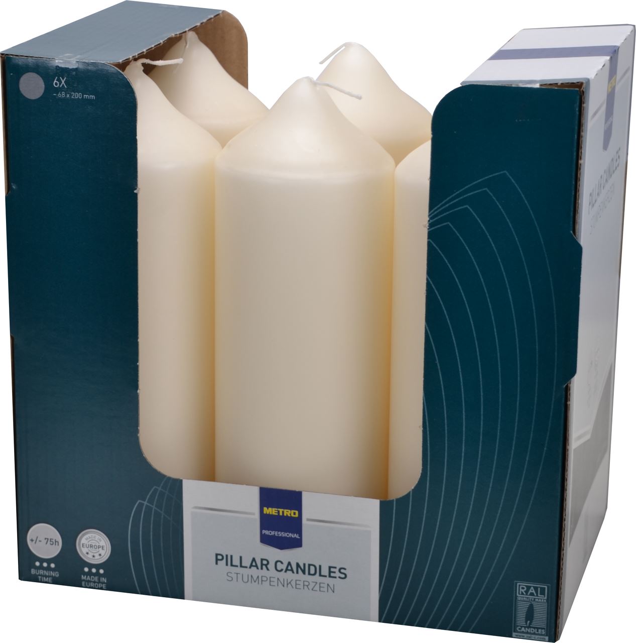 Bougie 6.8 cm ivoire x 6