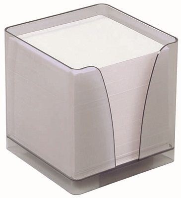 Bloc note cube 590 feuilles blanc avec support Plexi