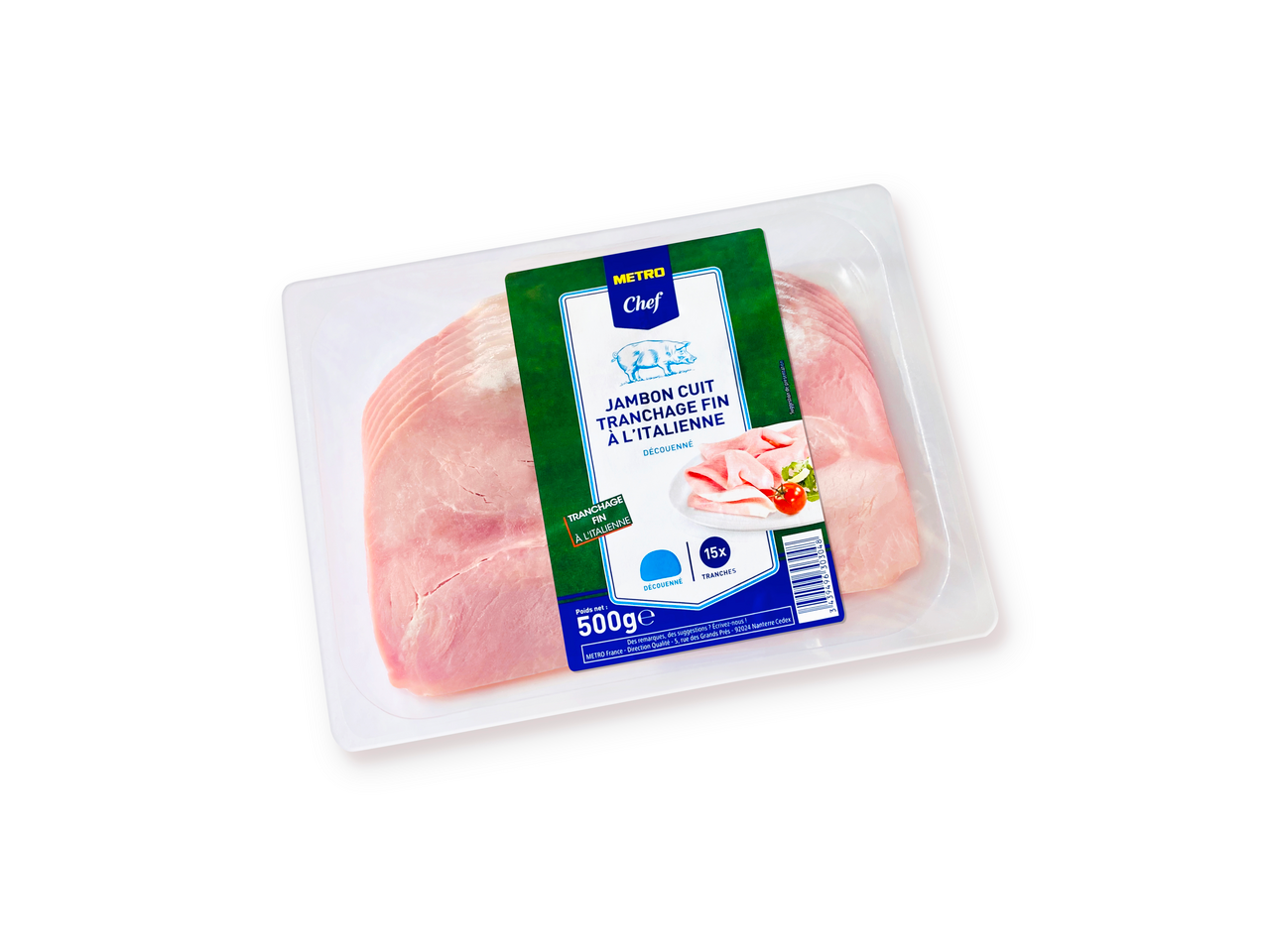 METRO Chef Jambon cuit italien tranché fin 500 g