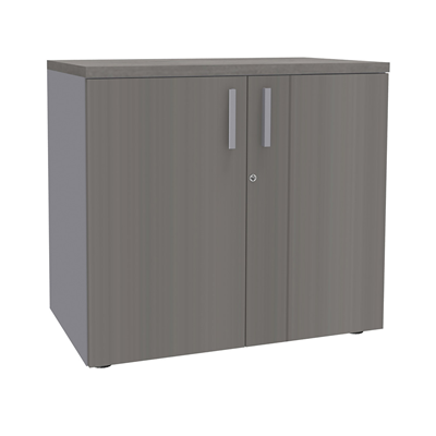 Armoire Basse De Bureau 2 Portes Gris Xo Metro