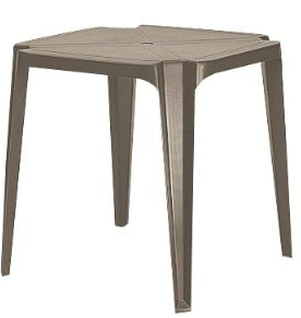 Grosfillex Table de terrasse Sun taupe 70 x 70 cm