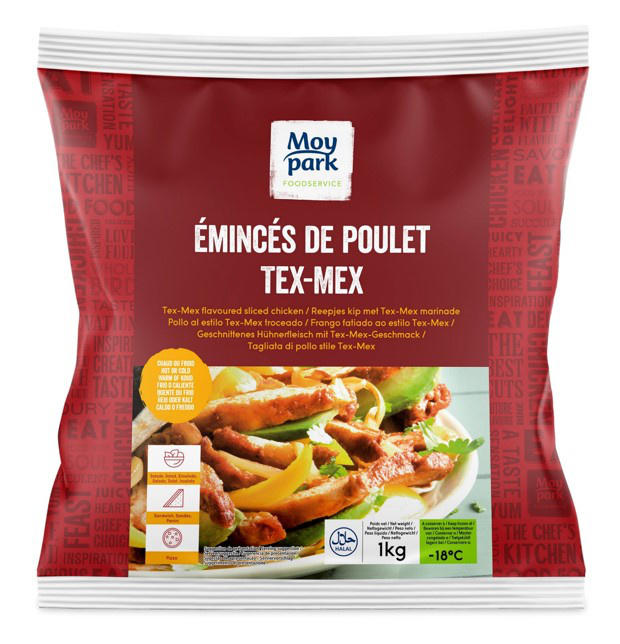 Moy Park Emincés de poulet Tex Mex Halal 1 kg
