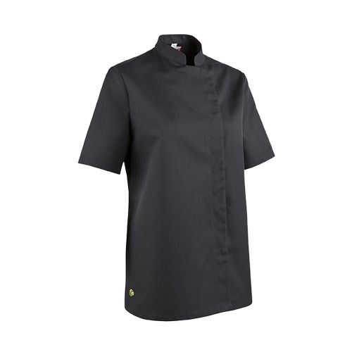 Veste de cuisine manches courtes femme Bama noir T.M