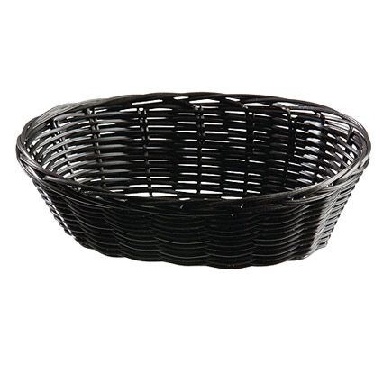 Corbeille à pain polypropylène ovale noir 24 x 18 cm x 3 Valero