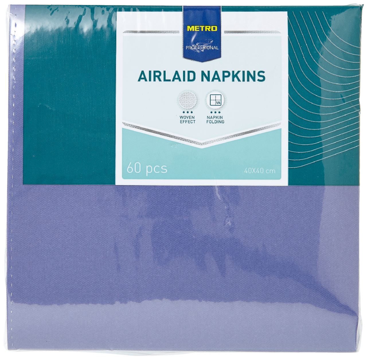 Serviette jetable Airlaid bleu foncé 40 x 40 cm x 60