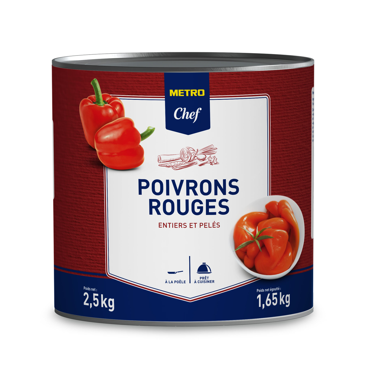 METRO Chef Poivron rouge entier boîte 3/1 soit 2.5 kg