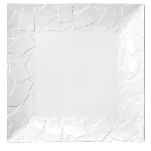 In Situ Assiette plate carrée Mozaik blanc 26.8 x 26.8 cm