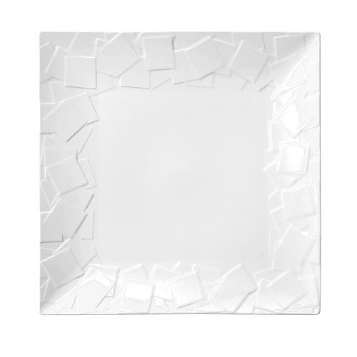 Assiette plate carrée Mozaik blanc 22 x 22 cm In Situ