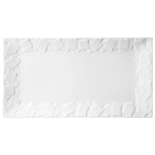 Assiette plate rectangle Mozaik blanc 29.7 x 17.3 cm In Situ