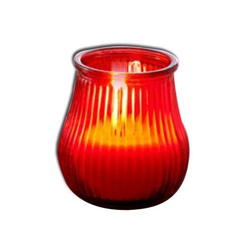 Bougie Low Boy strillé rouge x 6