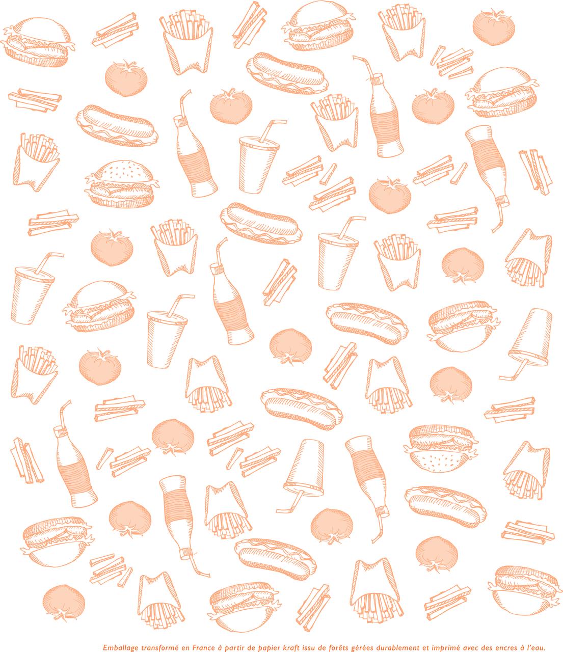 Papier burger American orange 33 x 40 cm 5 kg