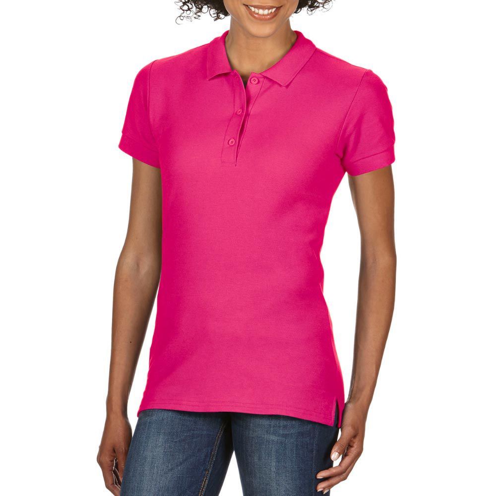 Polo femme manches courtes fuschia T.S