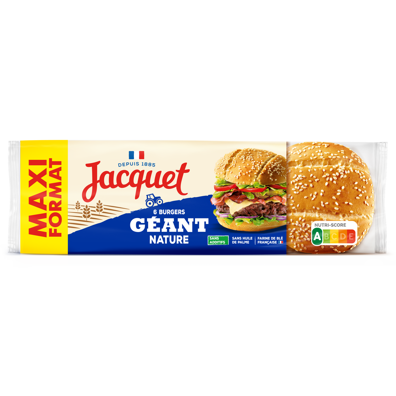 Jacquet Pain hamburger buns géant 6 x 85 g