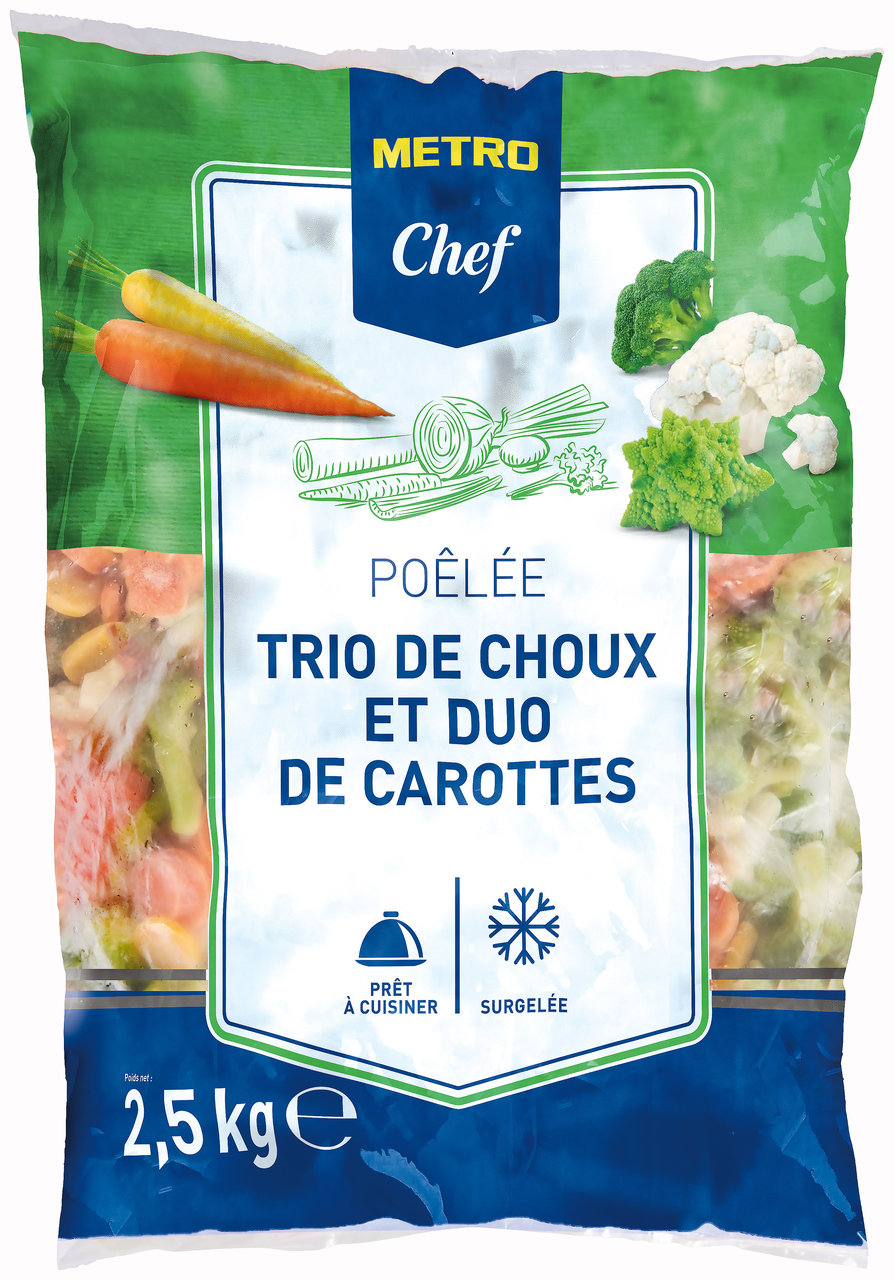 METRO Chef Pôelée duo de carottes et trio choux sachet de 2.5 kg