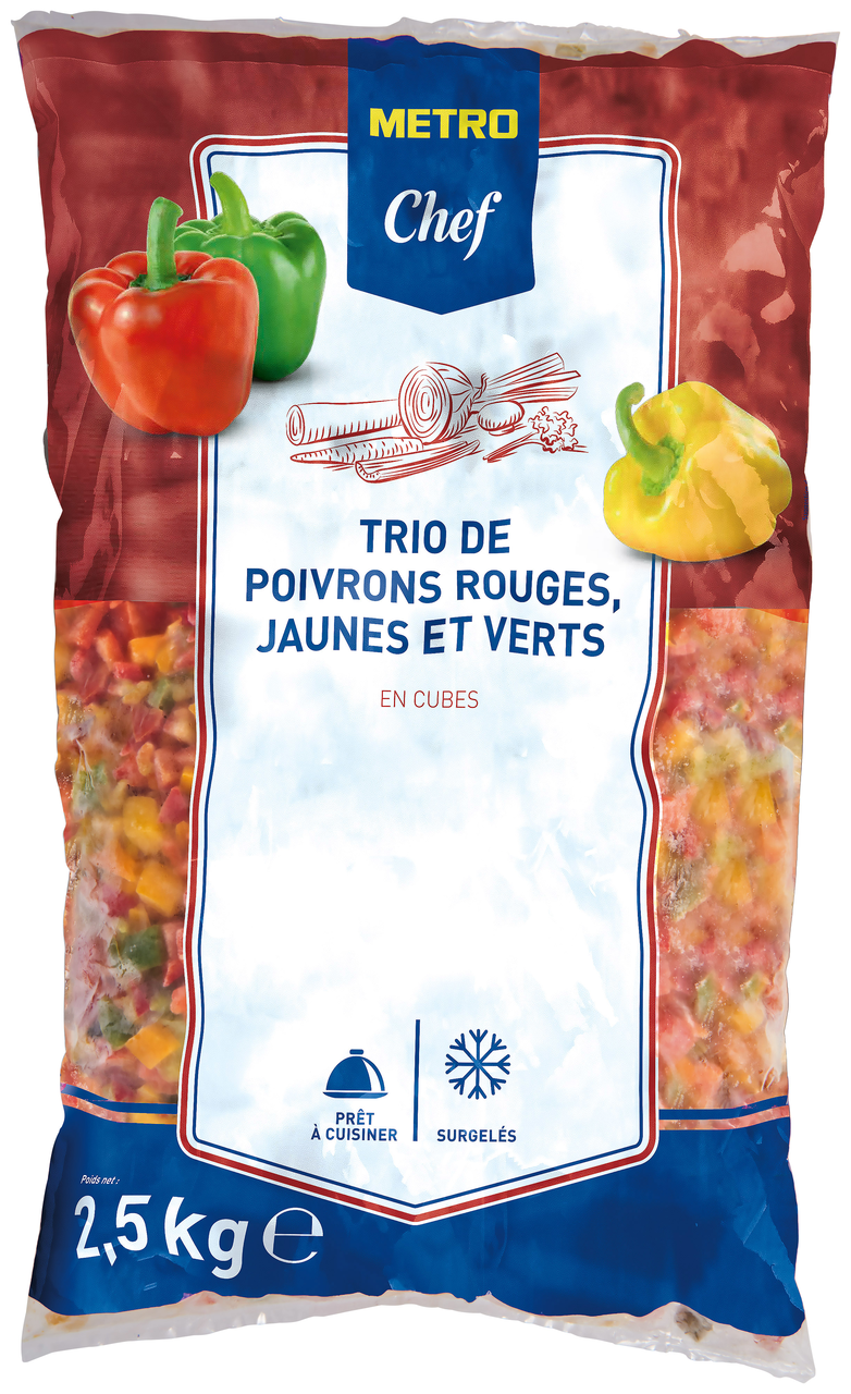 METRO Chef Trio de poivrons en cubes 2.5 kg
