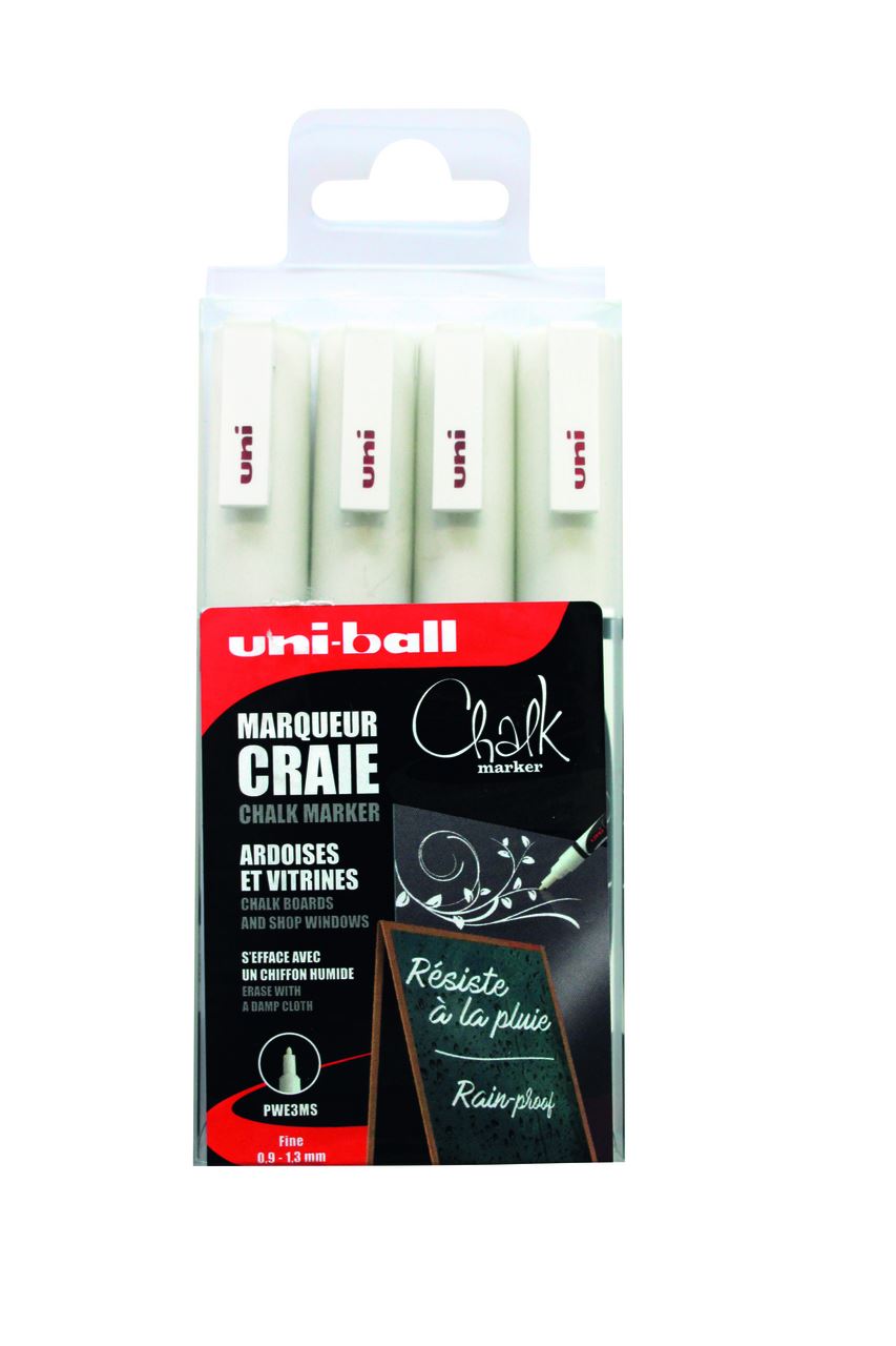 Marqueur craie effaçables Chalk Marker pointe fine x 4