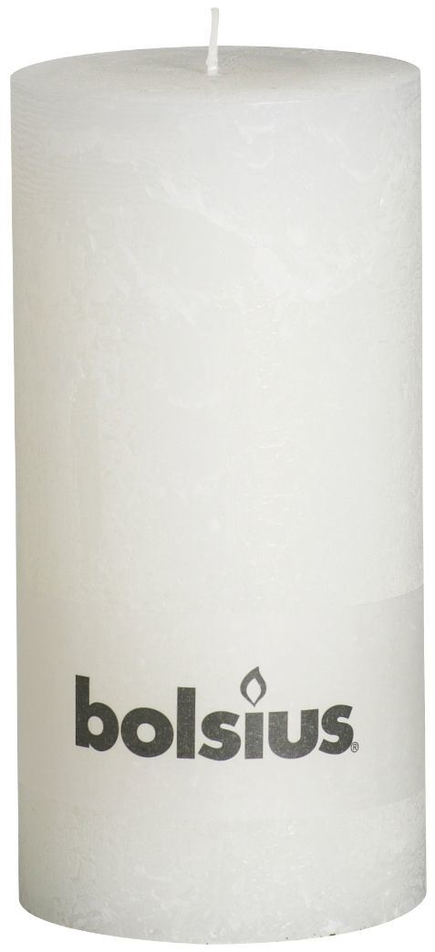 Bougie Rustic blanc H.20 cm