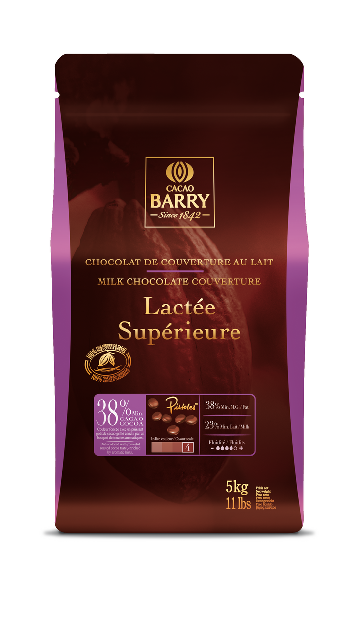 Cacao Barry Chocolat de couverture lactée Supérieure 38.2% sac 5 kg
