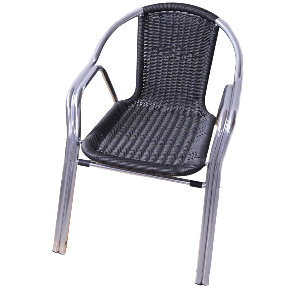 METRO PROFESSIONAL Fauteuil de terrasse Narni tressé gris