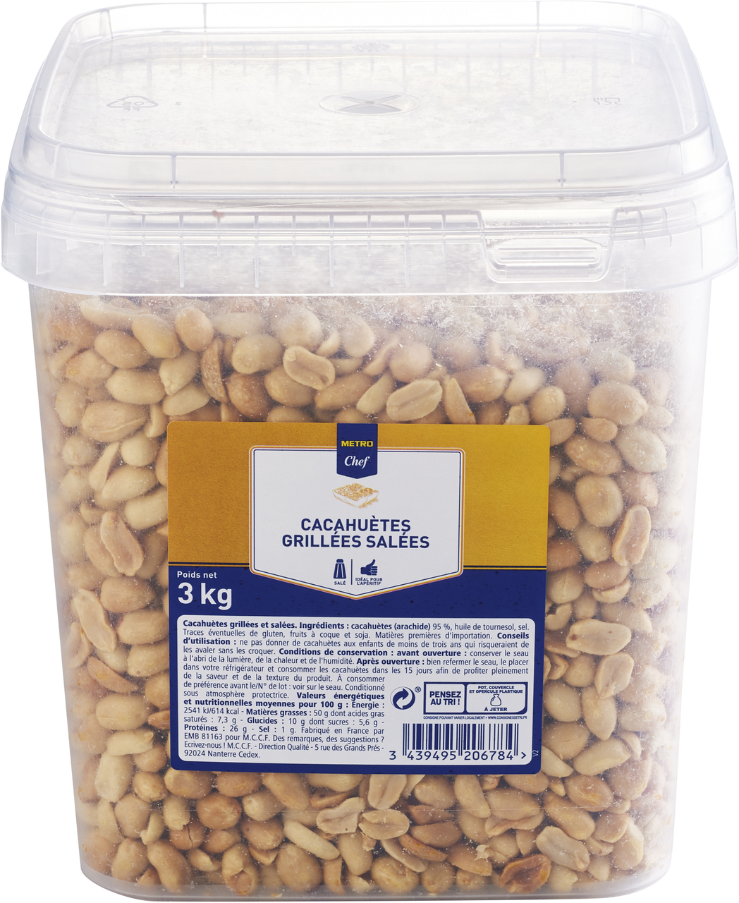 METRO Chef Cacahuètes grillées et salées 3 kg
