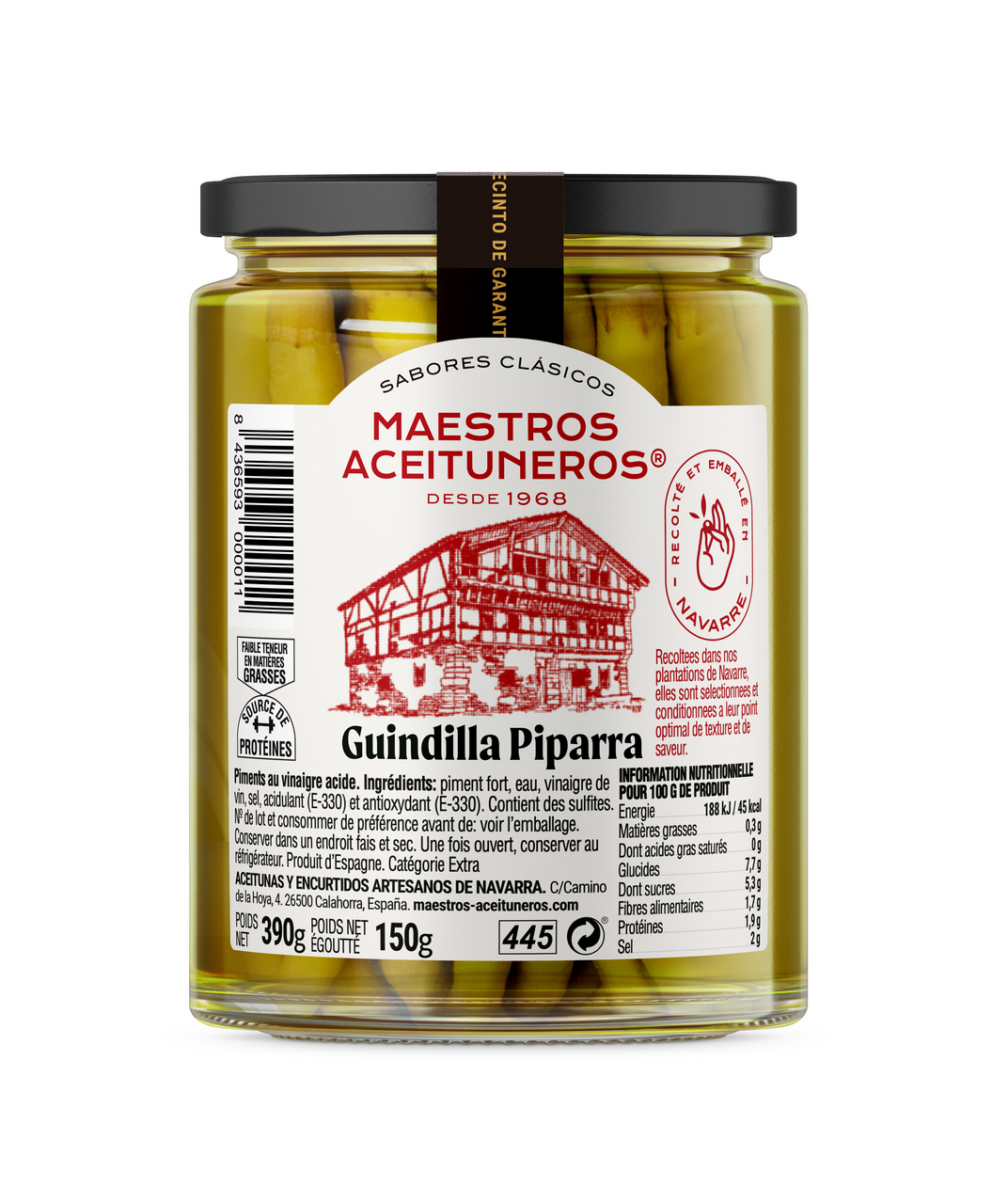 MAESTROS ACEITUNEROS Piment Guindilla Piparra Sarasa 445 ml