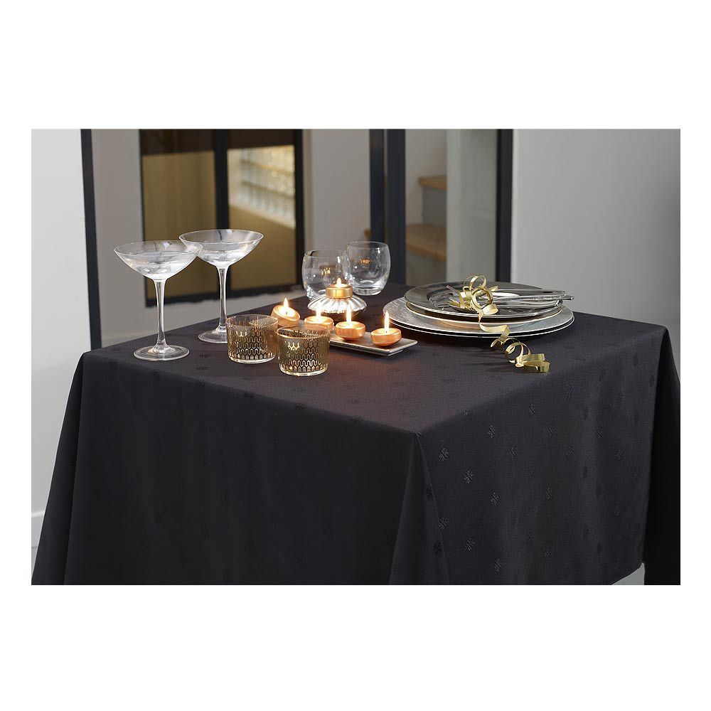 Nappe Ella noir 150 x 150 cm H-Line