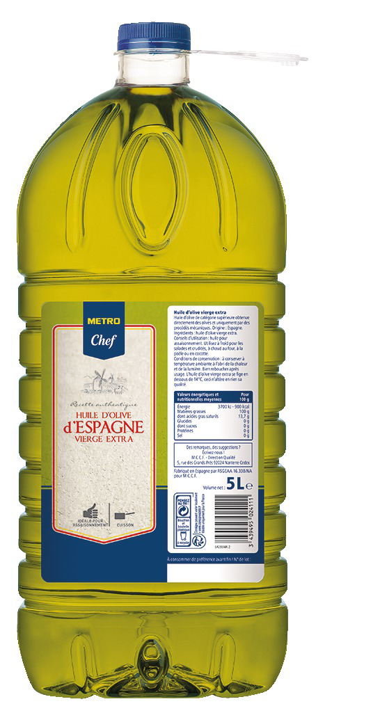 METRO Chef Huile d'olive vierge extra d'Espagne 5L