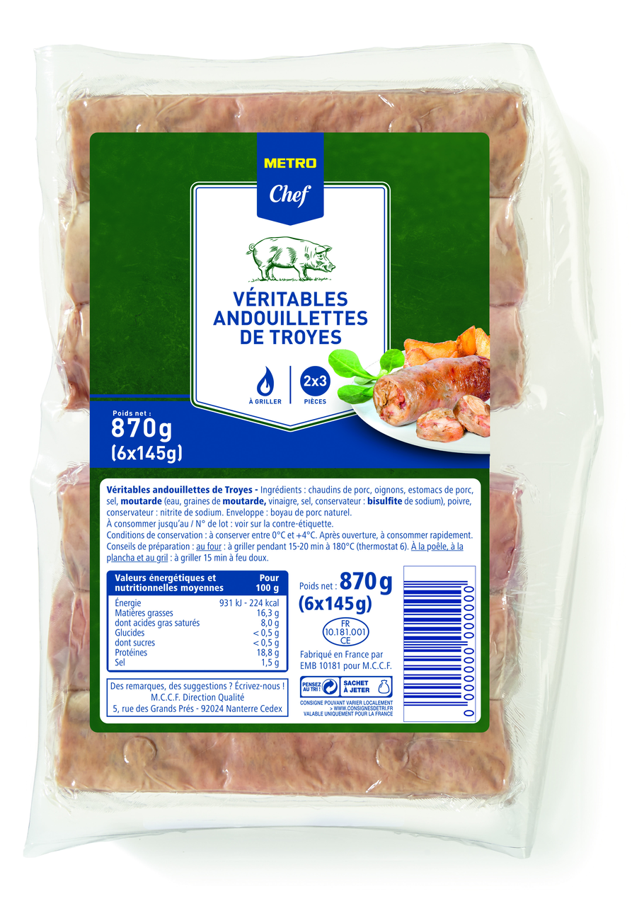 METRO Chef Andouillette de Troyes 6 x 145 g