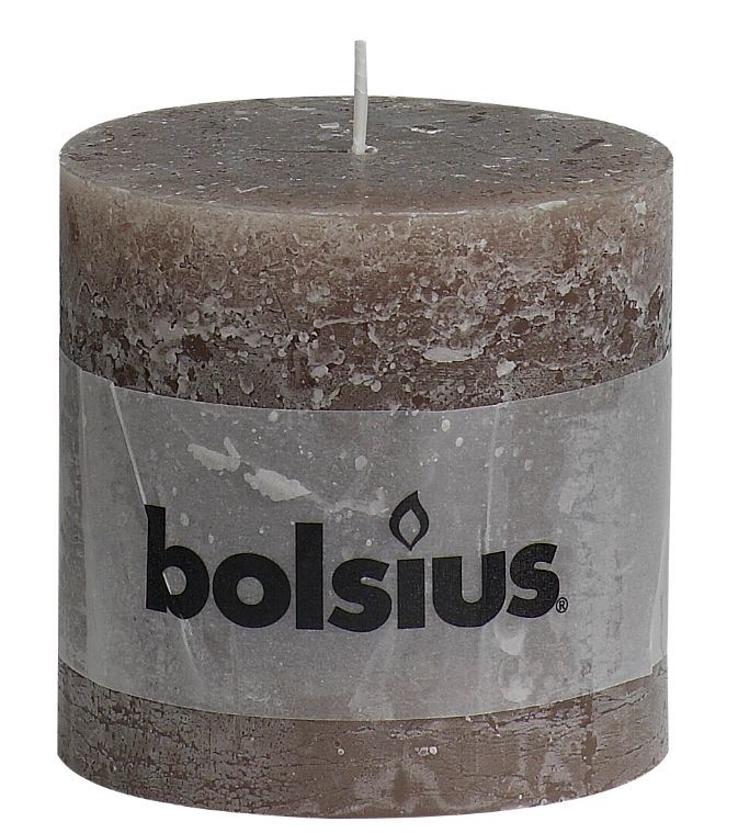Bougie Rustique taupe H.10 cm