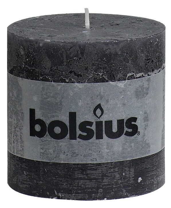 Bougie Rustique anthracite H.10 cm