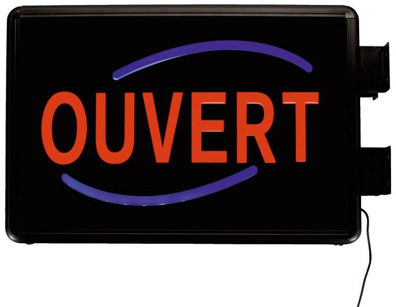 Enseigne lumineuse extérieure Ouvert Leds 30 x 45 cm