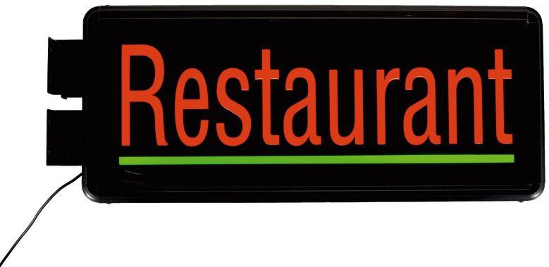 Enseigne lumineuse extérieure Leds Restaurant 52 x 22 cm