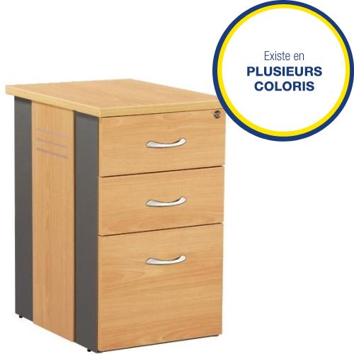 Caisson fixe hauteur bureau 3 tiroirs Triade 60 cm (coloris au choix)