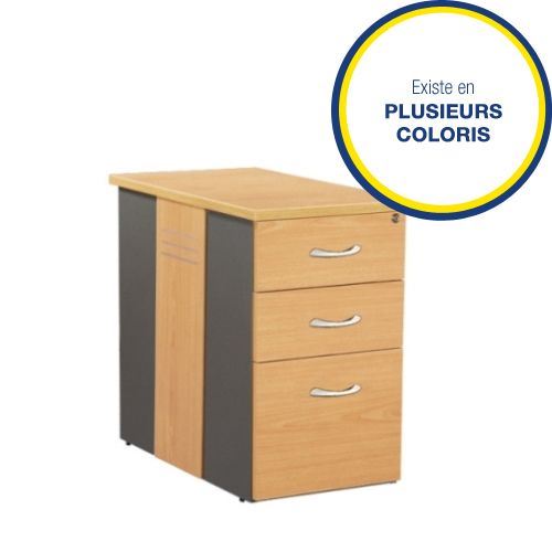 Caisson fixe hauteur bureau 3 tiroirs Triade 80 cm (coloris au choix)