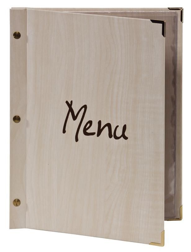 Protège menu Authentique A4 bois clair