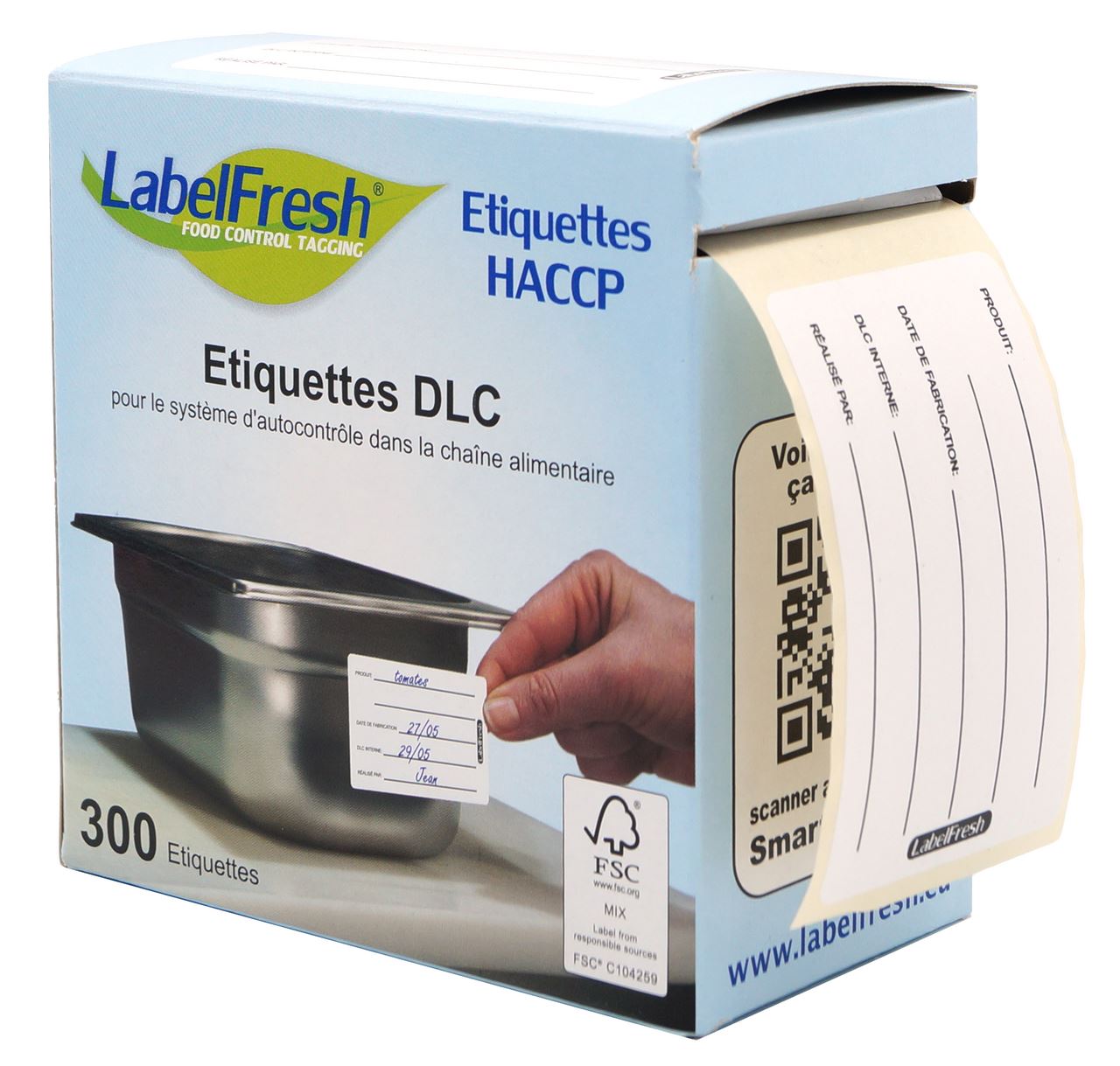 Etiquette HACC DLCP 70 x 45 mm x 300