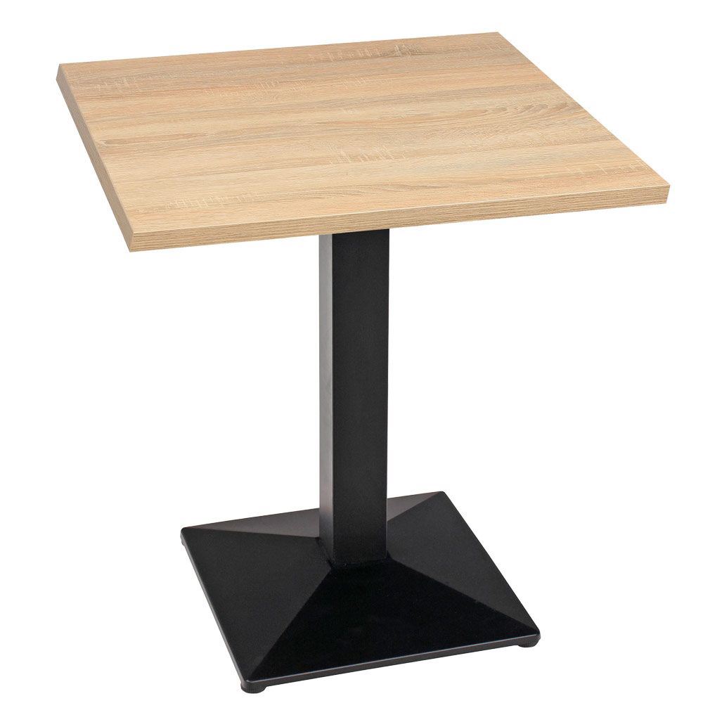Table de restaurant Lamidur chêne cérusé et pied noir 60 x 68 cm