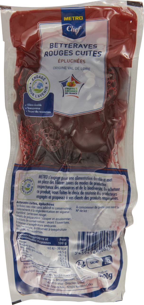 METRO Chef Betterave rouge cuite France sachet 500g