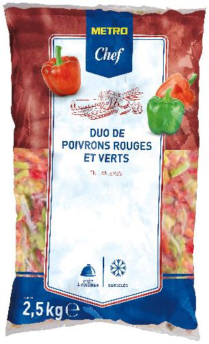 METRO Chef Poivrons rouges et verts en lanières sachet de 2.5 kg