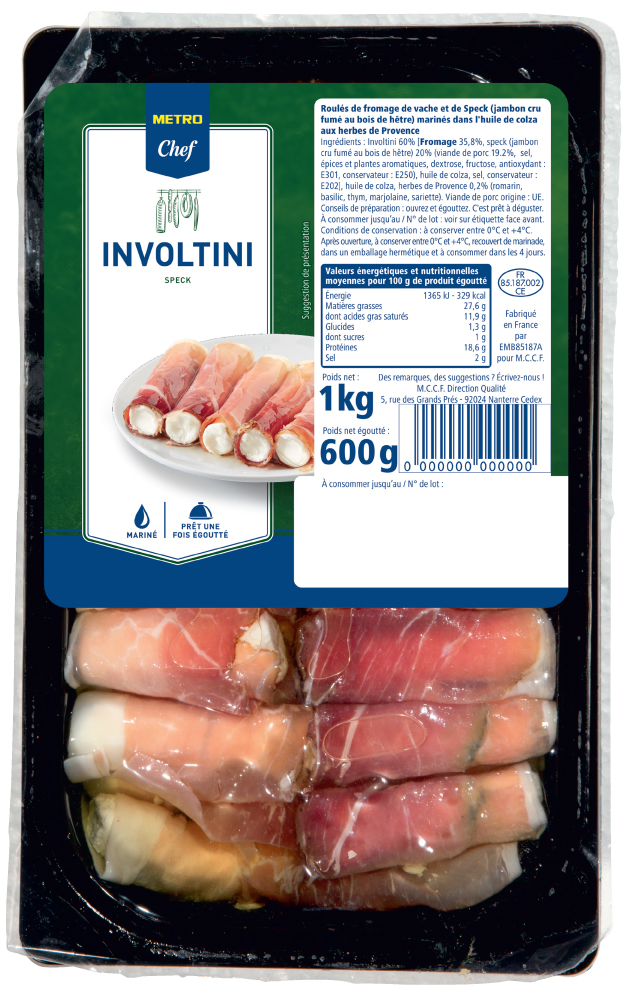 METRO Chef Involtini speck fromage 1 kg