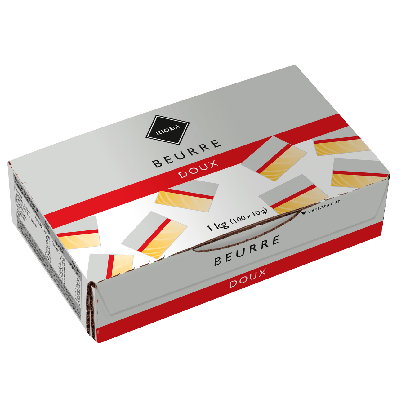 RIOBA Beurre doux portion 100 x 10 g soit 1 kg