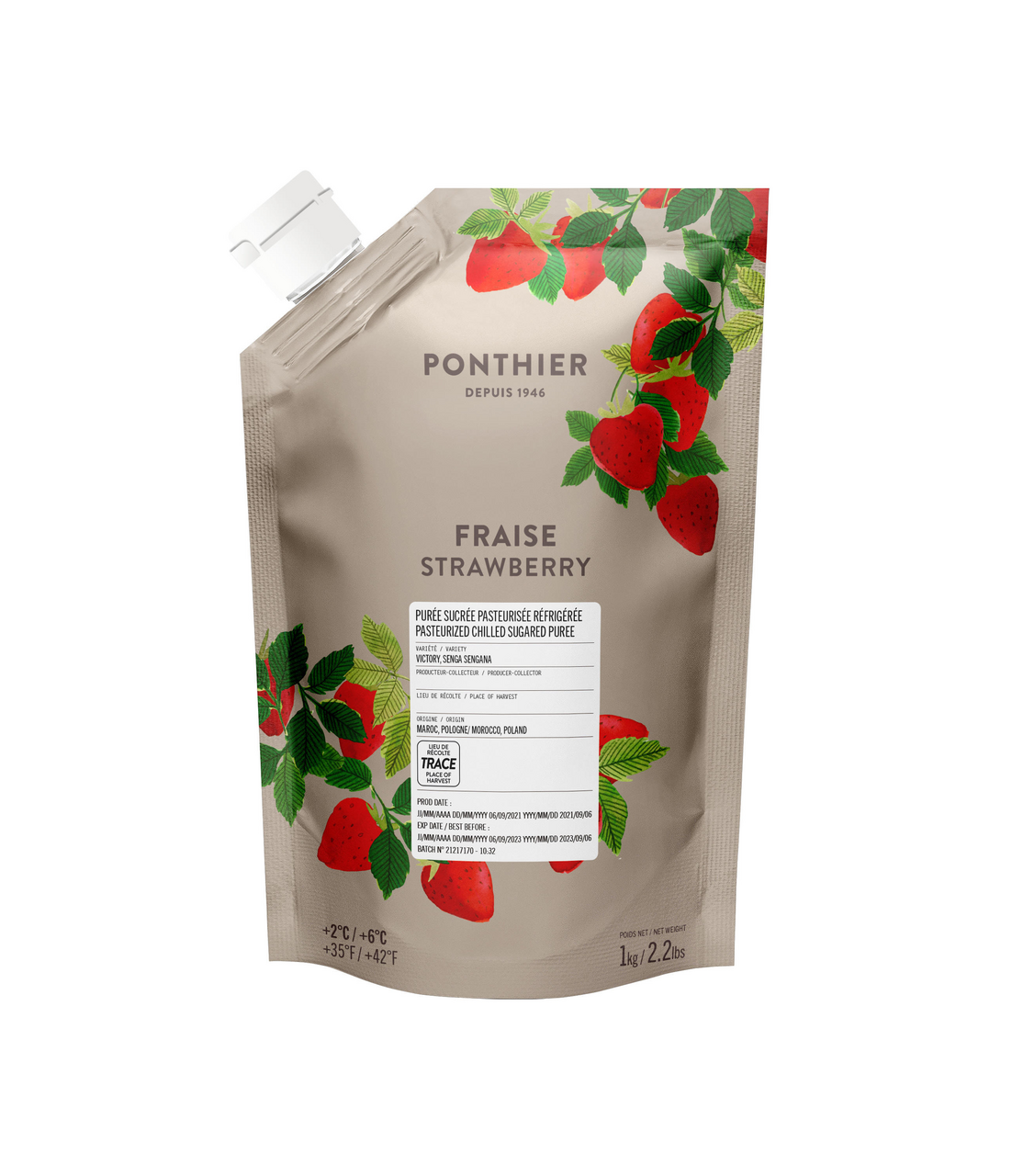 Ponthier Purée de fraise 1 kg