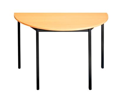 Table de réunion Modulaire 1/2 ronde hêtre noir 120 x 60 cm