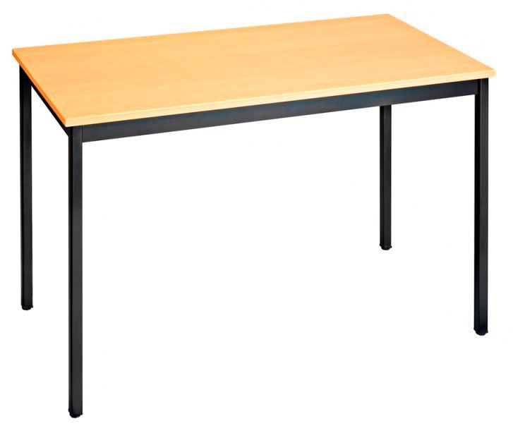 Table de réunion Modulaire rectangle hêtre noir 120 x 60 cm