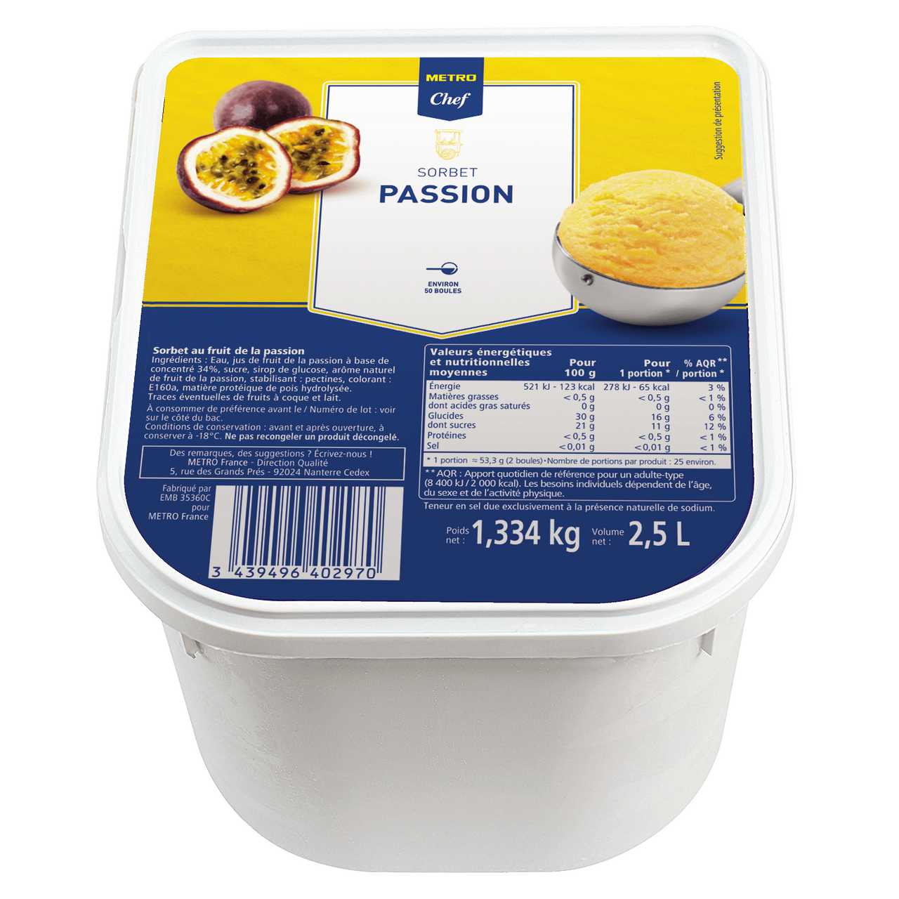 METRO Chef Sorbet passion 2.5 L