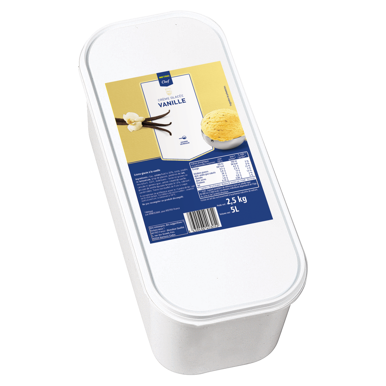 METRO Chef Crème glacée vanille 5 L
