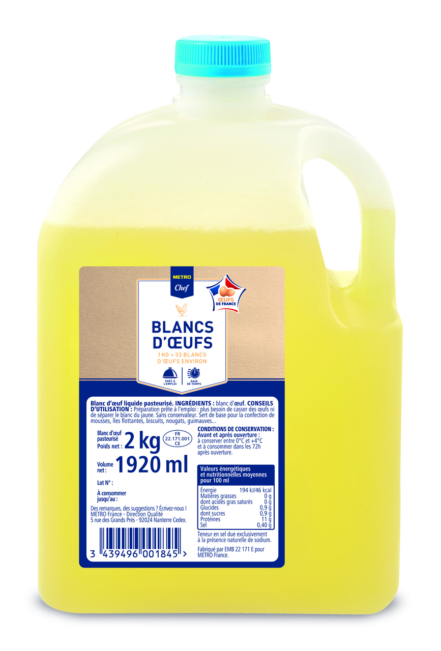 METRO Chef Blanc d'oeuf liquide bidon 2 kg
