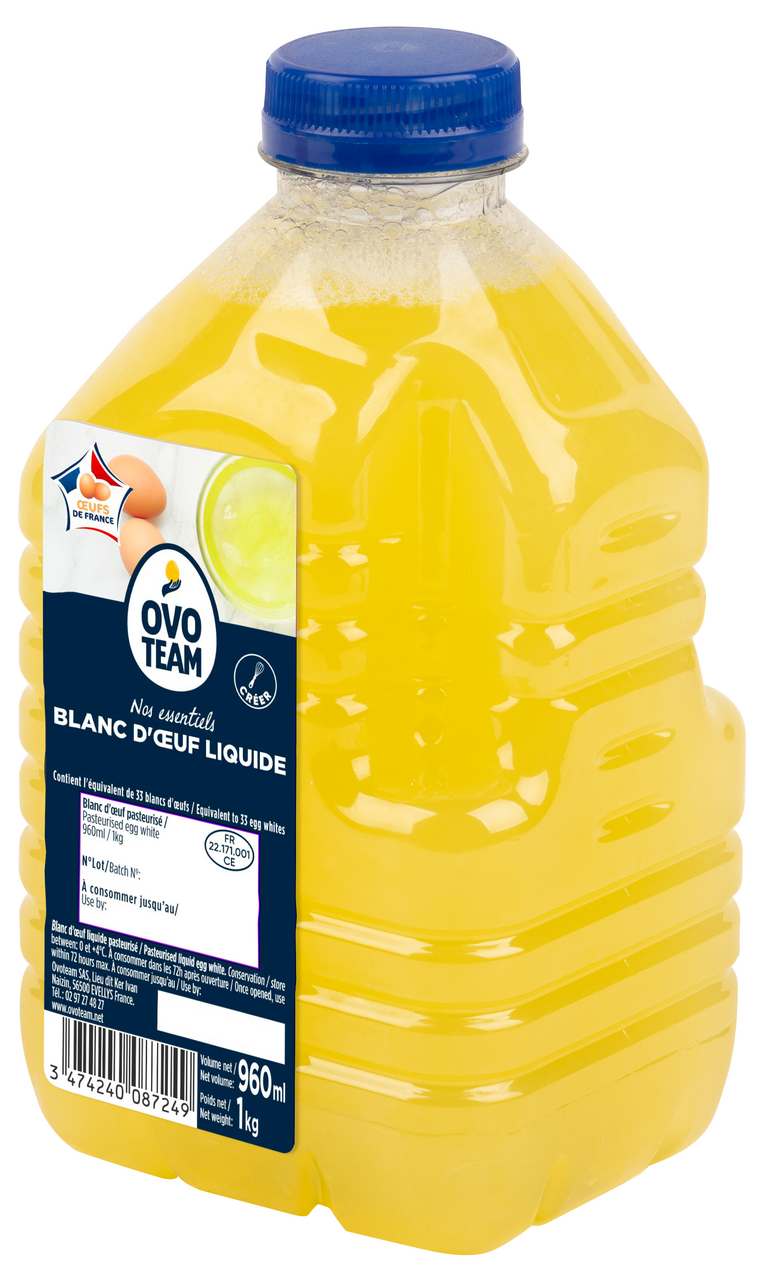 OVOTEAM Blanc d'oeuf liquide pasteurisé 1 kg
